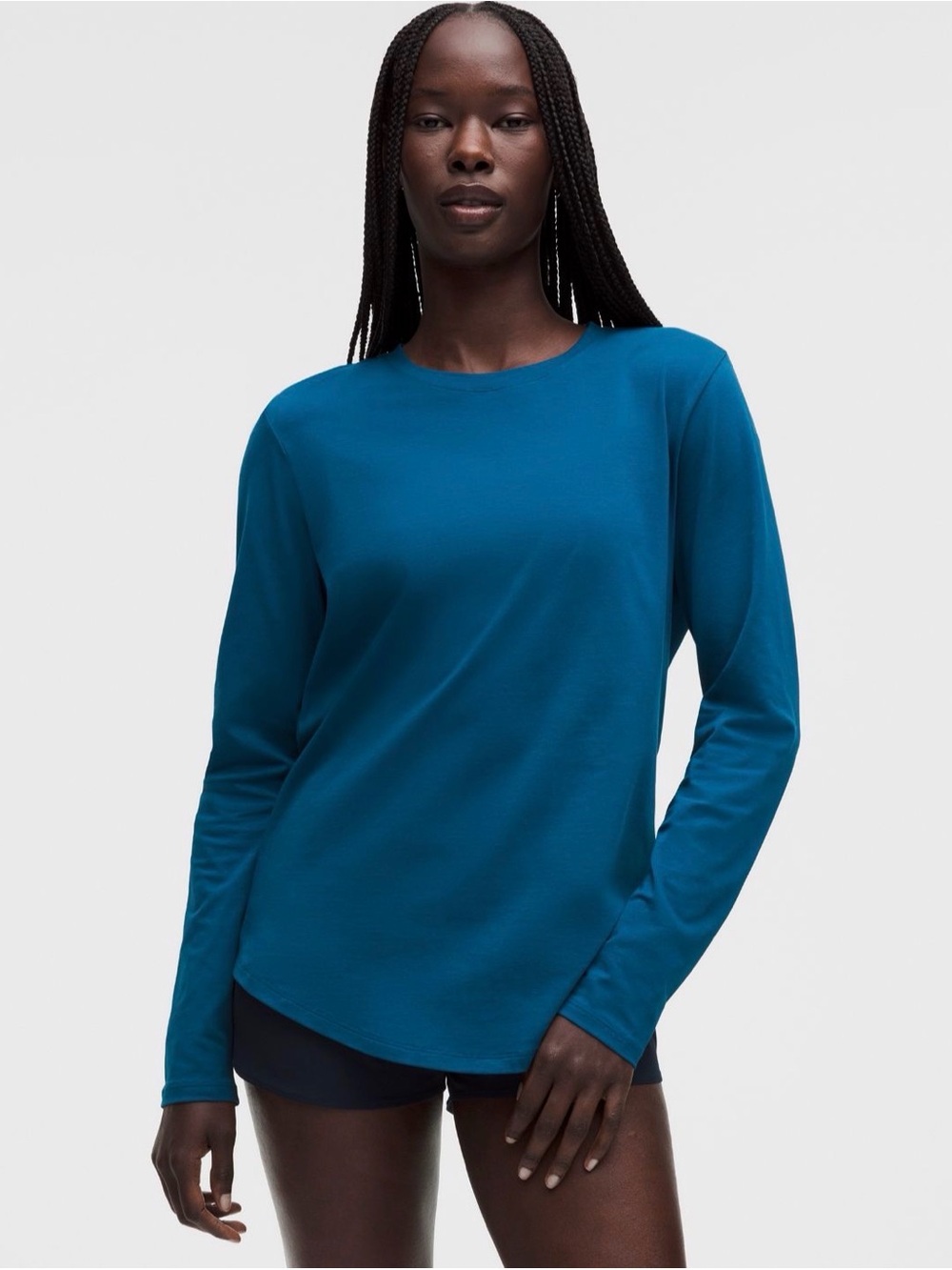 lululemon athletica Love Long Sleeve Crew Tee in blue layering top